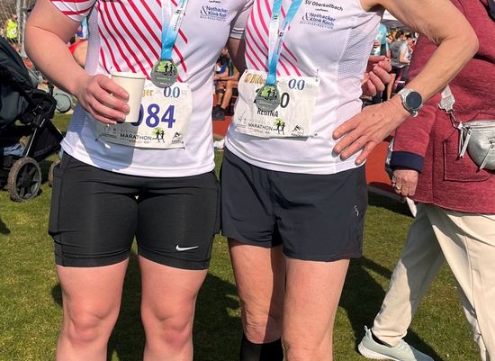 Zwei Läuferinnen vom Laufteam Oberkollbach beim Frühjahrsklassiker in Kandel Regina Vielmeier mit neuem Kreisrekord